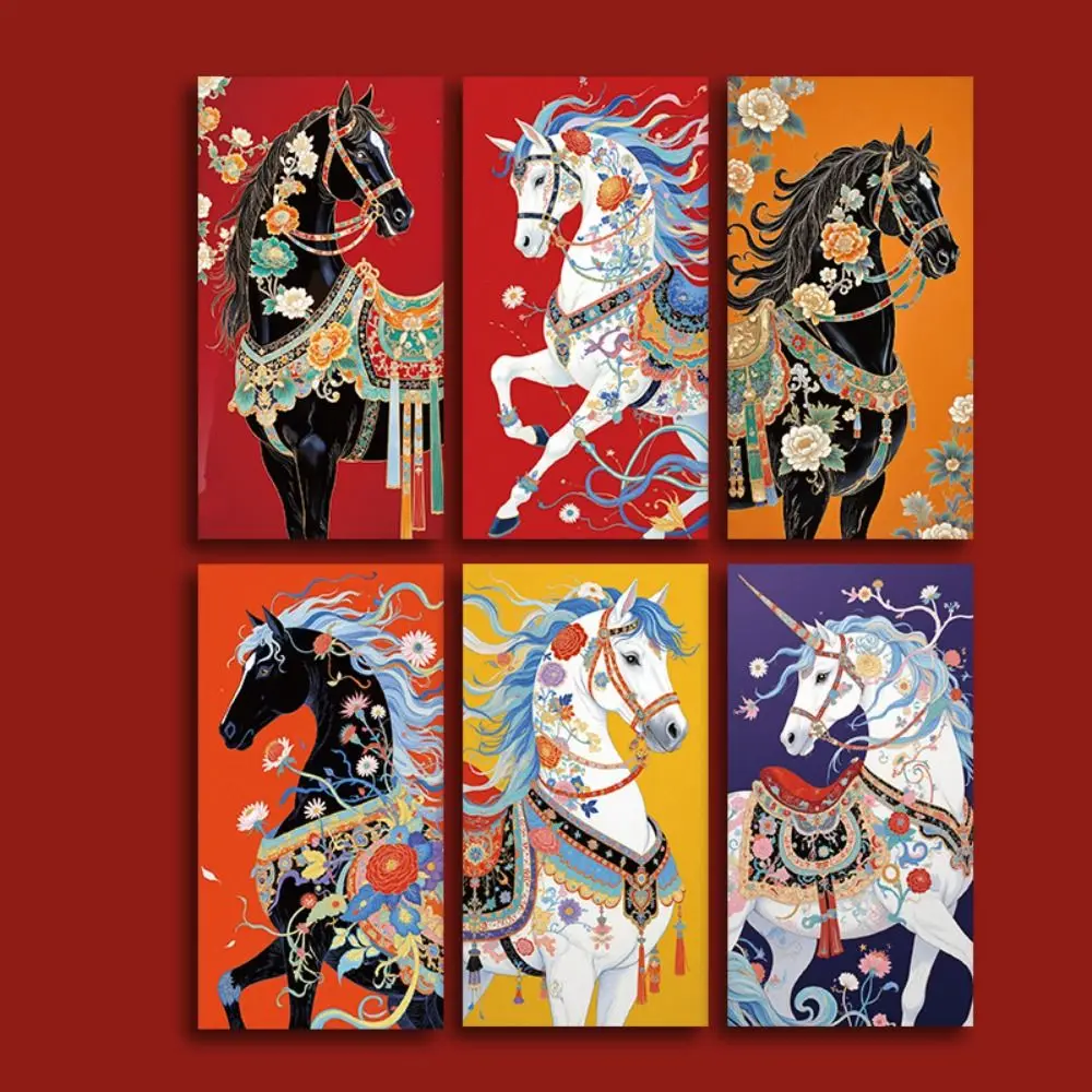 6pcs Horse Year Design Chinese New Year Envelope Cartoon Traditional Red Envelope Blessing Creative Money Envelope
6pcs Horse Year Design Chinese New Year Envelope Cartoon Traditional Red Envelope Blessing Creative Money Envelope