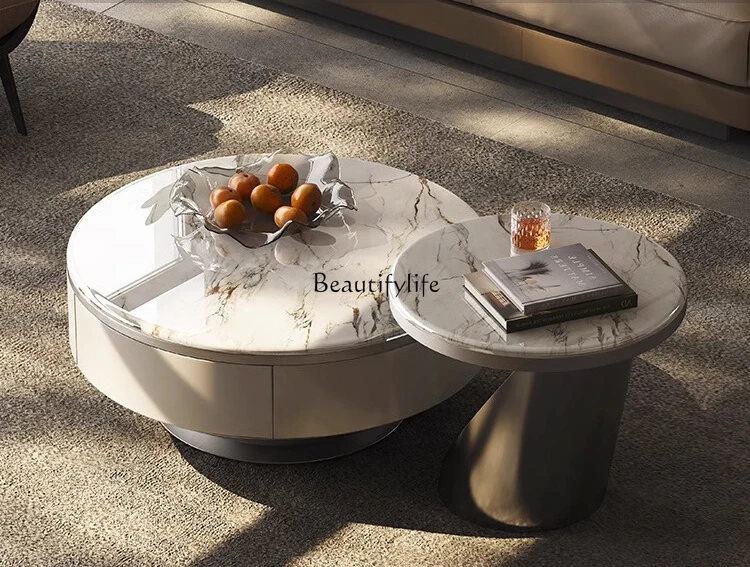 Natural luxury stone coffee table combination large flat Italian round high-end light luxury marble
Natural luxury stone coffee table combination large flat Italian round high-end light luxury marble