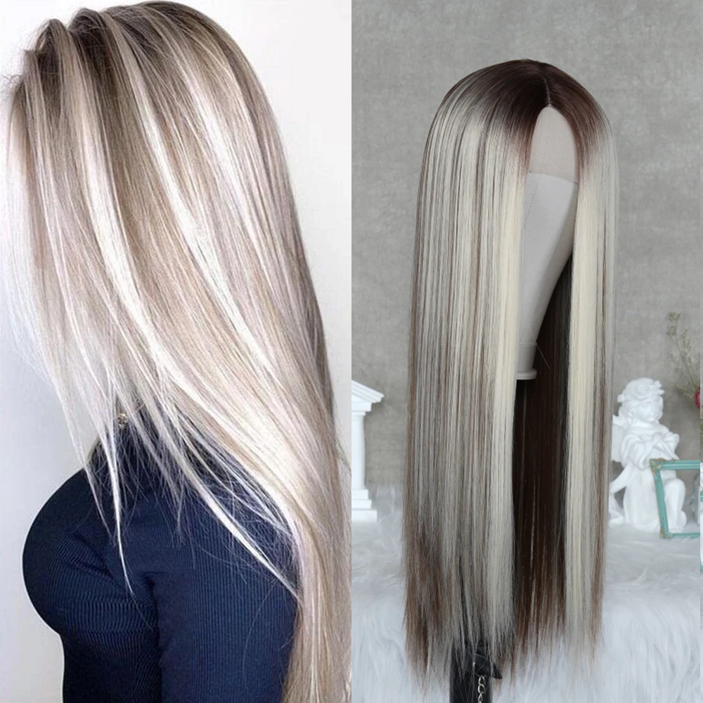 Long Straight Lace Wigs Ash Blonde Highlight Wig Ombre Blonde Synthetic Hair Wigs Lace Wigs For Women Straight Hair Gueless Wig
Long Straight Lace Wigs Ash Blonde Highlight Wig Ombre Blonde Synthetic Hair Wigs Lace Wigs For Women Straight Hair Gueless Wig