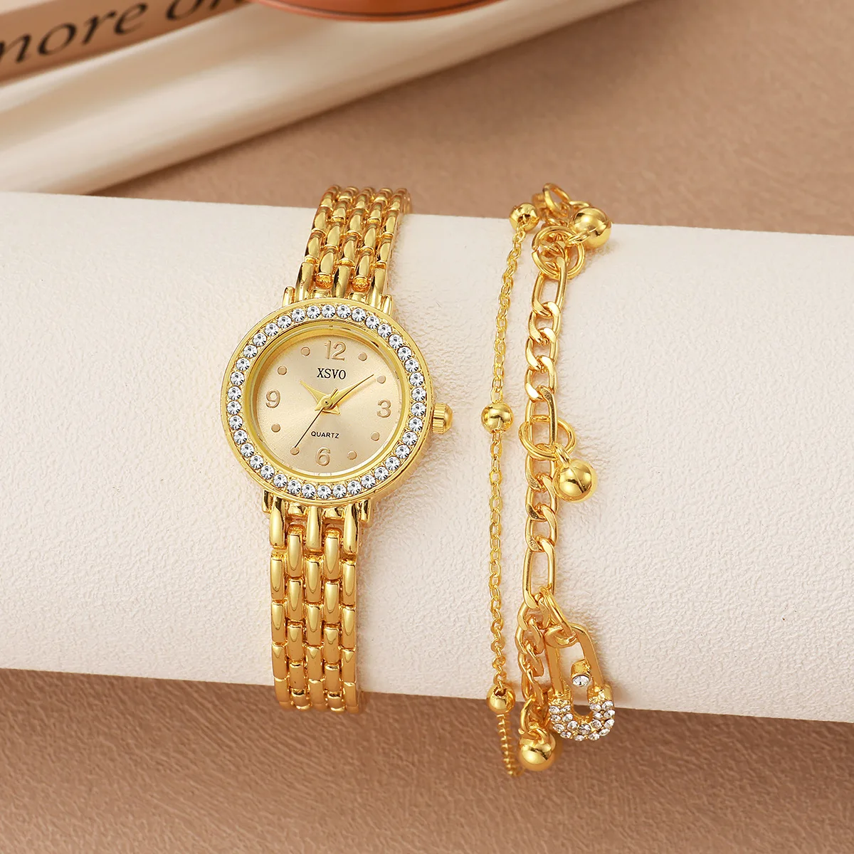 2pcs Fashionable Diamond Studded Real Nail Scale Alloy Set Quartz Bracelet Watch FOR WOMEN'S Watches
2pcs Fashionable Diamond Studded Real Nail Scale Alloy Set Quartz Bracelet Watch FOR WOMEN'S Watches