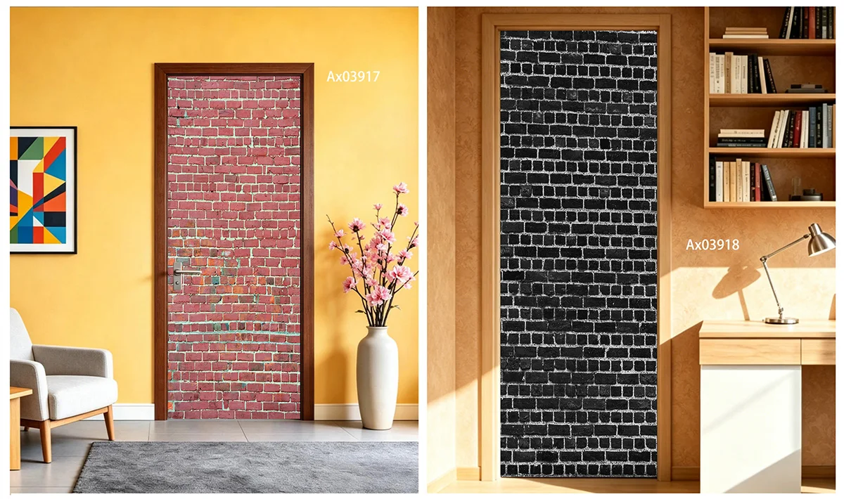 Rustic Red Brick Wall Texture Vertical Door Sticker, Self-adhesive Waterproof Vinyl Decal for Bedroom Home Door Renovation
Rustic Red Brick Wall Texture Vertical Door Sticker, Self-adhesive Waterproof Vinyl Decal for Bedroom Home Door Renovation
