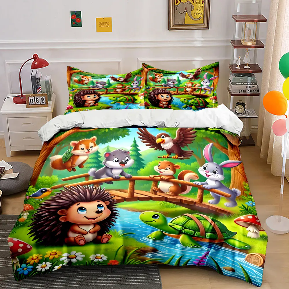 "Forest Animal Cartoon Decor Set" Multiple sizes kid's and adults' bedroom Exquisite 3PC bedding set, gift
"Forest Animal Cartoon Decor Set" Multiple sizes kid's and adults' bedroom Exquisite 3PC bedding set, gift