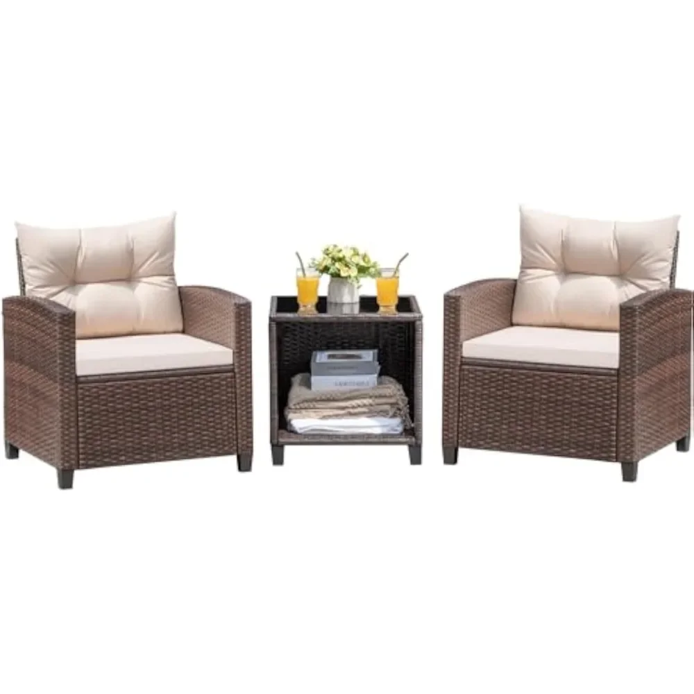 3 Pieces Patio Furniture Set, PE Rattan Wicker Patio Set with Two Outdoor Chairs and Table, Upgraded Patio Chairs and Table
3 Pieces Patio Furniture Set, PE Rattan Wicker Patio Set with Two Outdoor Chairs and Table, Upgraded Patio Chairs and Table