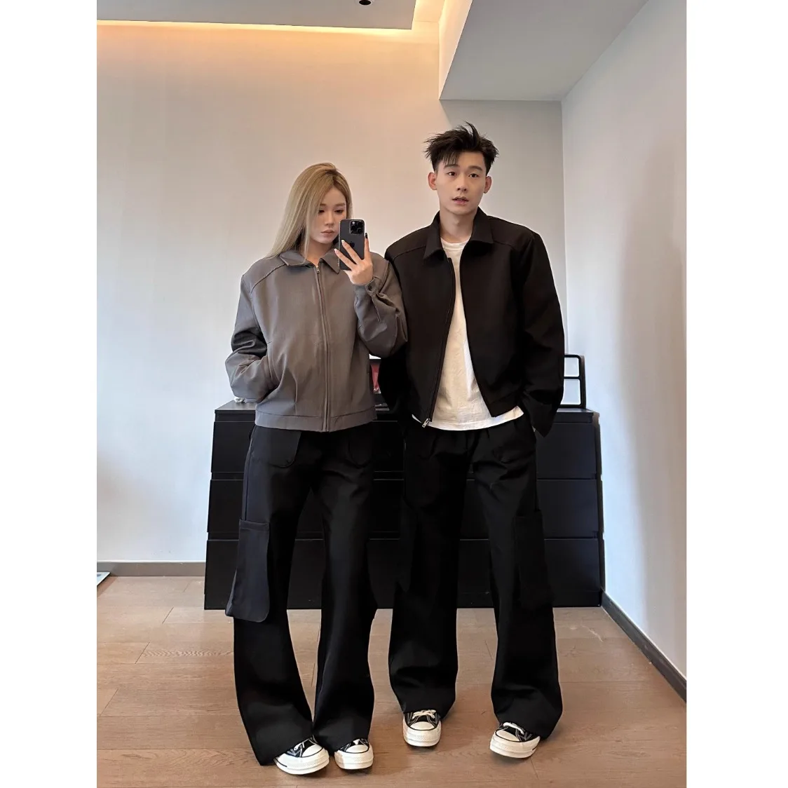 Loose Fit American Sle Jaet YYM Spring Autumn ort Pad oulder Casual Haome High Quali Couple's Outerwear
Loose Fit American Sle Jaet YYM Spring Autumn ort Pad oulder Casual Haome High Quali Couple's Outerwear