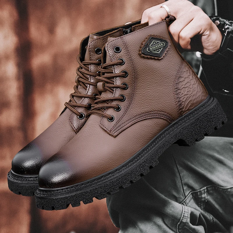 Thermal Boots for Men Winter Shoes Thick Warm Lining Anti-Skid Sole Mens Casual Ankle Boots High Top Lace Up Snow Boots
Thermal Boots for Men Winter Shoes Thick Warm Lining Anti-Skid Sole Mens Casual Ankle Boots High Top Lace Up Snow Boots