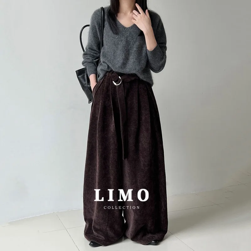 LIMO, широкие длинные брюки из синели в корейском стиле для женщин, осень 2024, новые повседневные универсальные повседневные брюки с пряжкой
LIMO, широкие длинные брюки из синели в корейском стиле для женщин, осень 2024, новые повседневные универсальные повседневные брюки с пряжкой