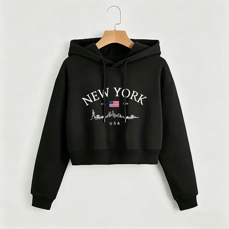 Fashion NEW YORK Letter Print Autumn Winter Cropped Sweatshirt Crop Top Hoodie Y2k Sweatshirts Gothic Casual Style Clothes
Fashion NEW YORK Letter Print Autumn Winter Cropped Sweatshirt Crop Top Hoodie Y2k Sweatshirts Gothic Casual Style Clothes