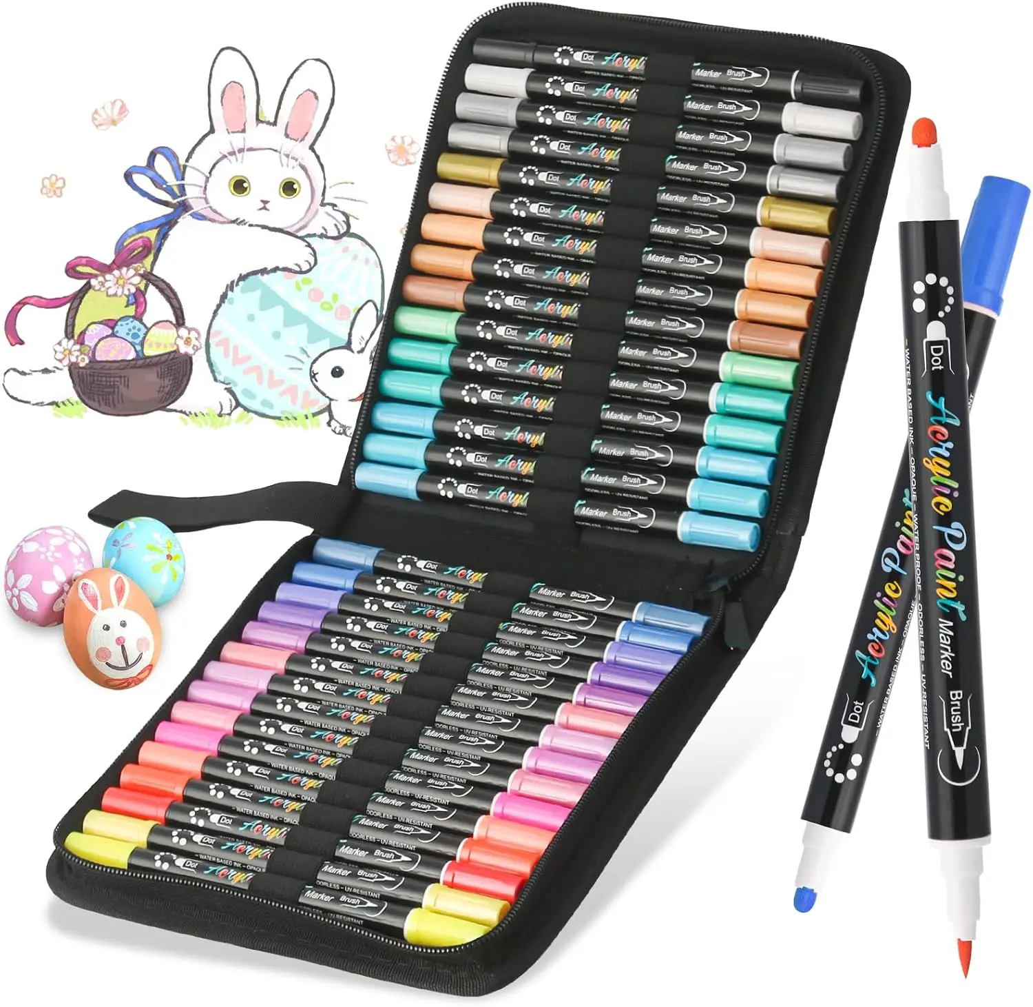 30 Colors Dual Tip Acrylic Markers Paint Pens, Halloween Pumpkin Painting Fine & Brush Tip Acrylic Paint Pen For Kids Adults
30 Colors Dual Tip Acrylic Markers Paint Pens, Halloween Pumpkin Painting Fine & Brush Tip Acrylic Paint Pen For Kids Adults