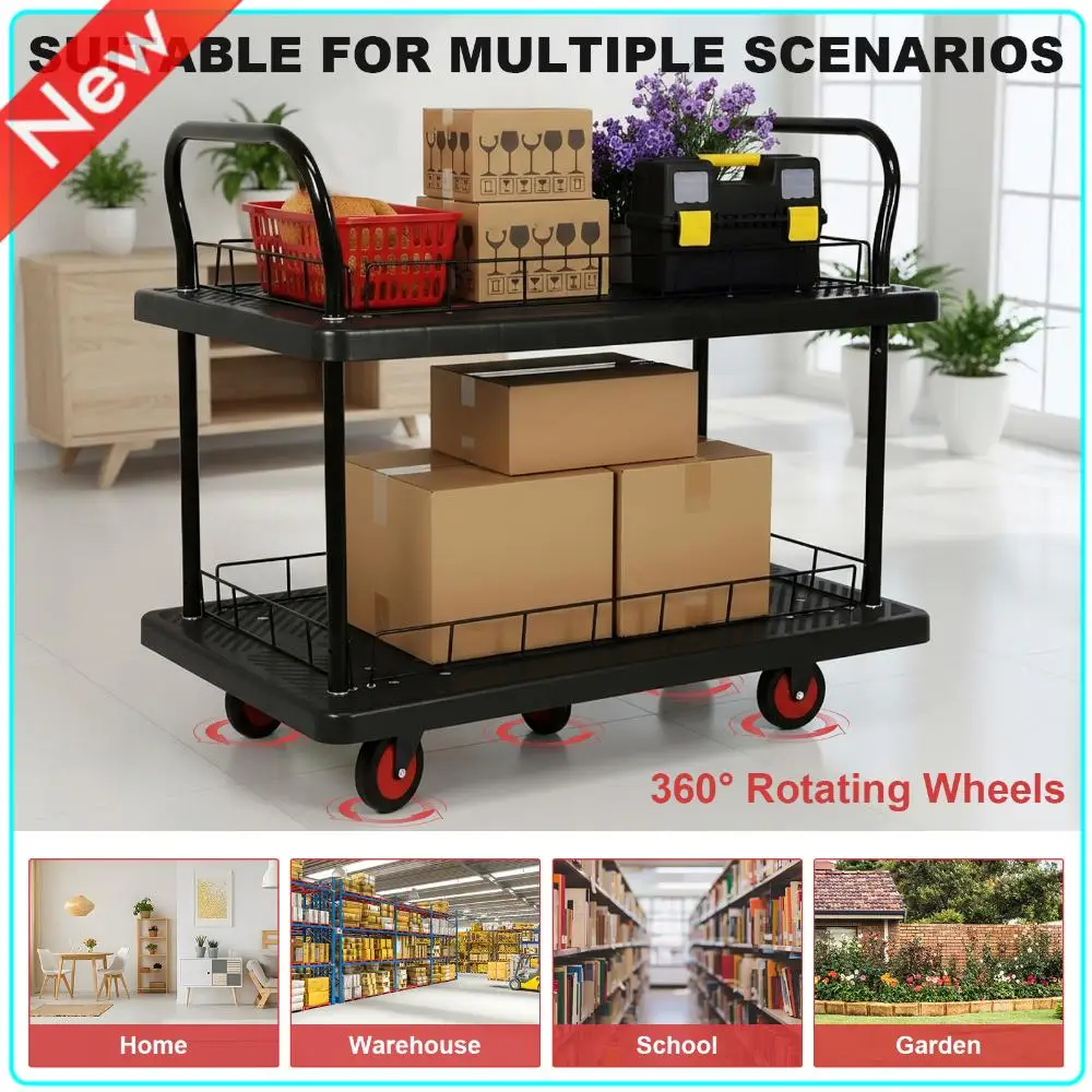 Rolling Work Cart 2 Shelf Utility Service Cart Rolling Cart Suitable for Warehouse Garage School & Office
Rolling Work Cart 2 Shelf Utility Service Cart Rolling Cart Suitable for Warehouse Garage School & Office