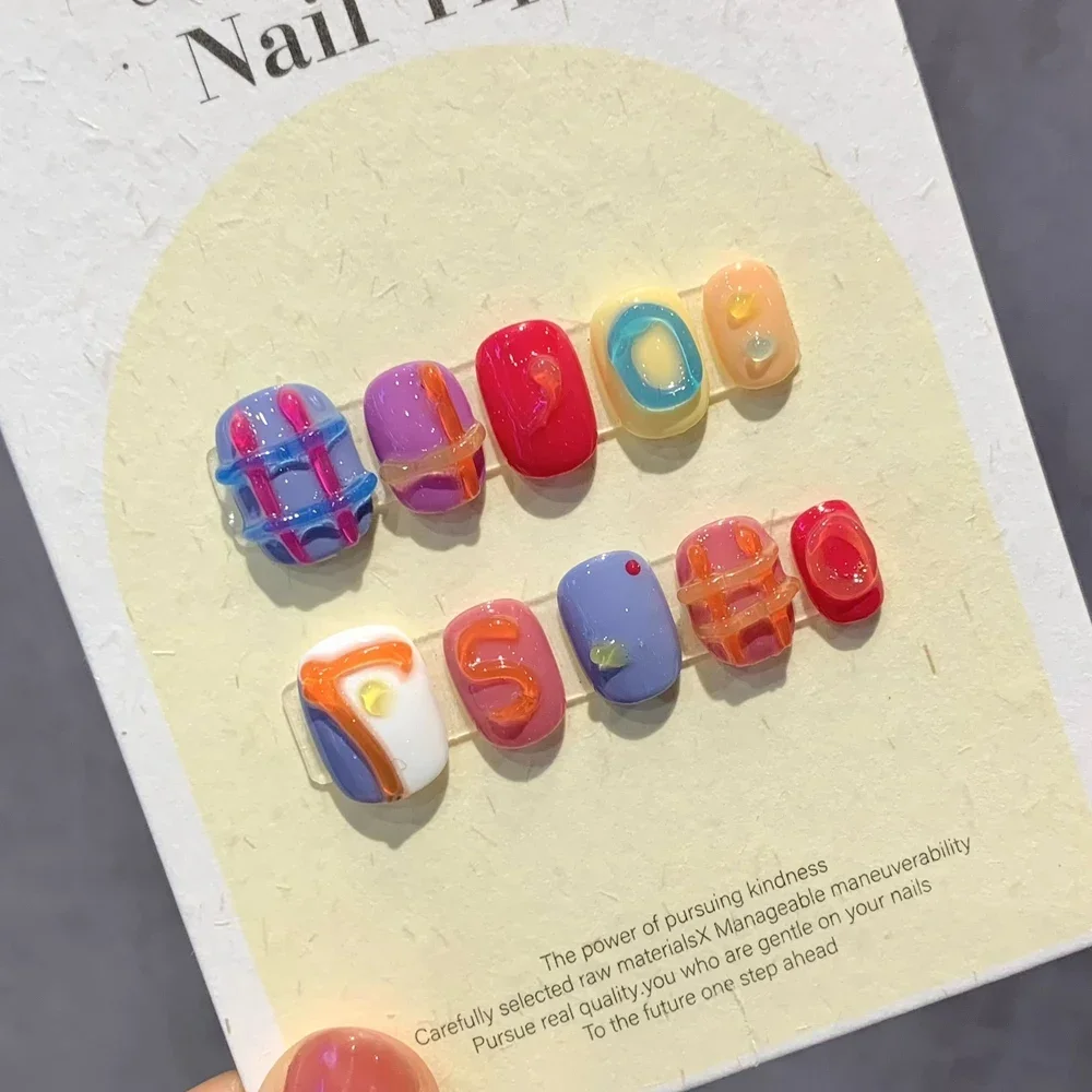 Handmade Short Kawaii Press on Nail with Design Japanese Cute Reusable Fake Nails with Glue Acrylic Nail Art Tip for Girls
Handmade Short Kawaii Press on Nail with Design Japanese Cute Reusable Fake Nails with Glue Acrylic Nail Art Tip for Girls