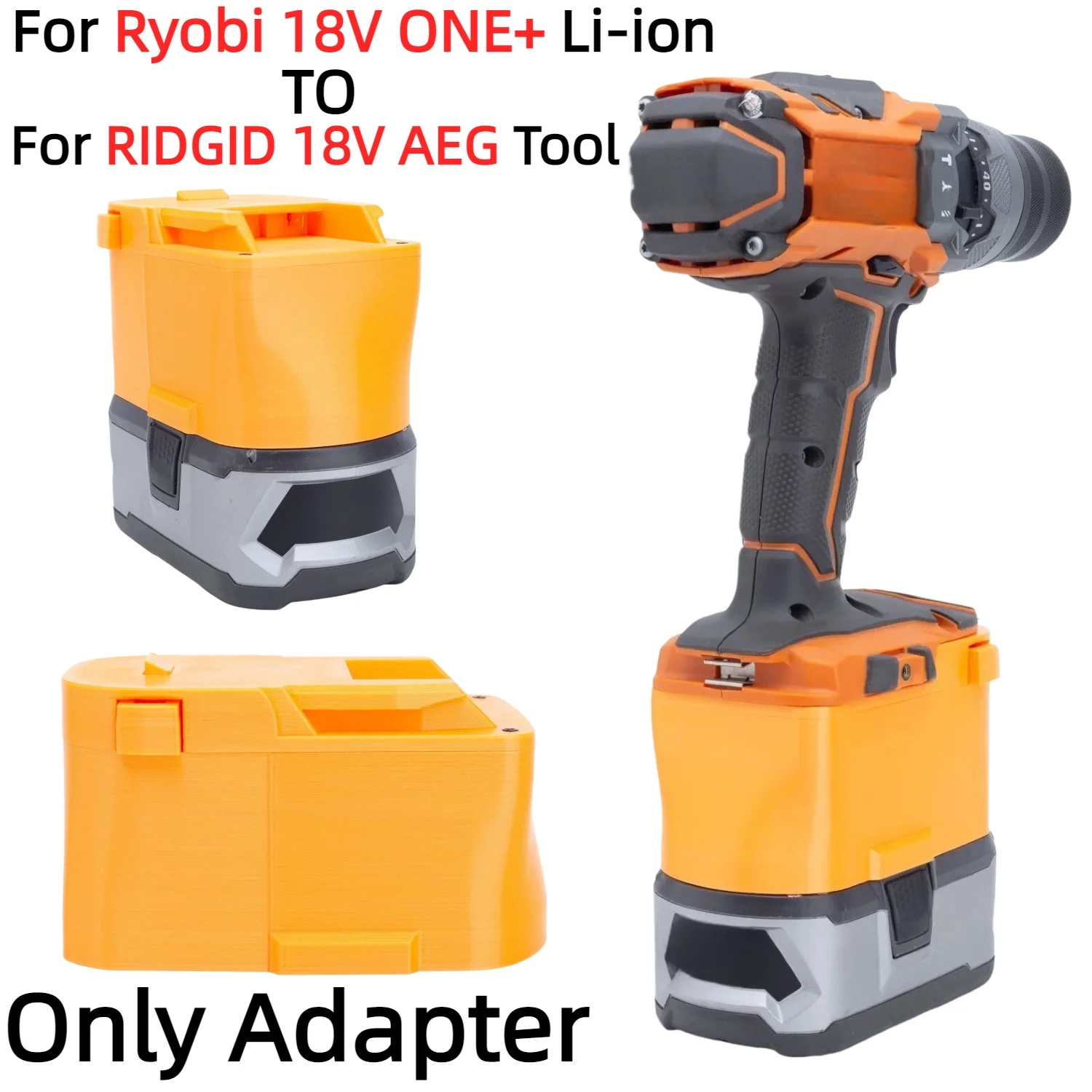 Battery Adapter for Ryobi 18V ONE+ Lithium Ion Converter TO RIDGID 18V AEG Cordless Drilling Tools Accessory(Only Adapter)
Battery Adapter for Ryobi 18V ONE+ Lithium Ion Converter TO RIDGID 18V AEG Cordless Drilling Tools Accessory(Only Adapter)