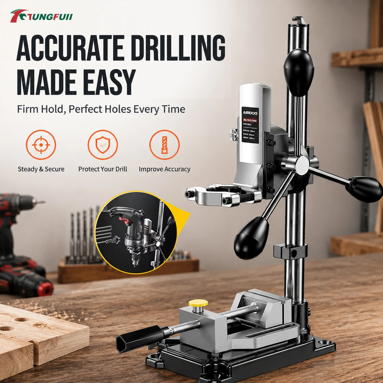 Adjustable Drill Press Stand Universal Bracket Convert Hand Impact Drill to Mini Bench Drill Holder DIYWoodworking Drilling Tool
Adjustable Drill Press Stand Universal Bracket Convert Hand Impact Drill to Mini Bench Drill Holder DIYWoodworking Drilling Tool