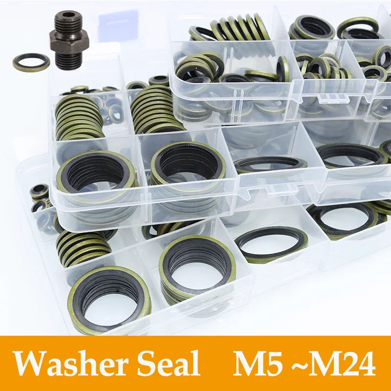 Washer Seal Kit M5 M6 M8 M10 M12 M14 M16 M18 20 M24 Bonded Metal Rubber Gasket Oil -resistant Oil Drain Bolt Plug Sealing O Ring
Washer Seal Kit M5 M6 M8 M10 M12 M14 M16 M18 20 M24 Bonded Metal Rubber Gasket Oil -resistant Oil Drain Bolt Plug Sealing O Ring
