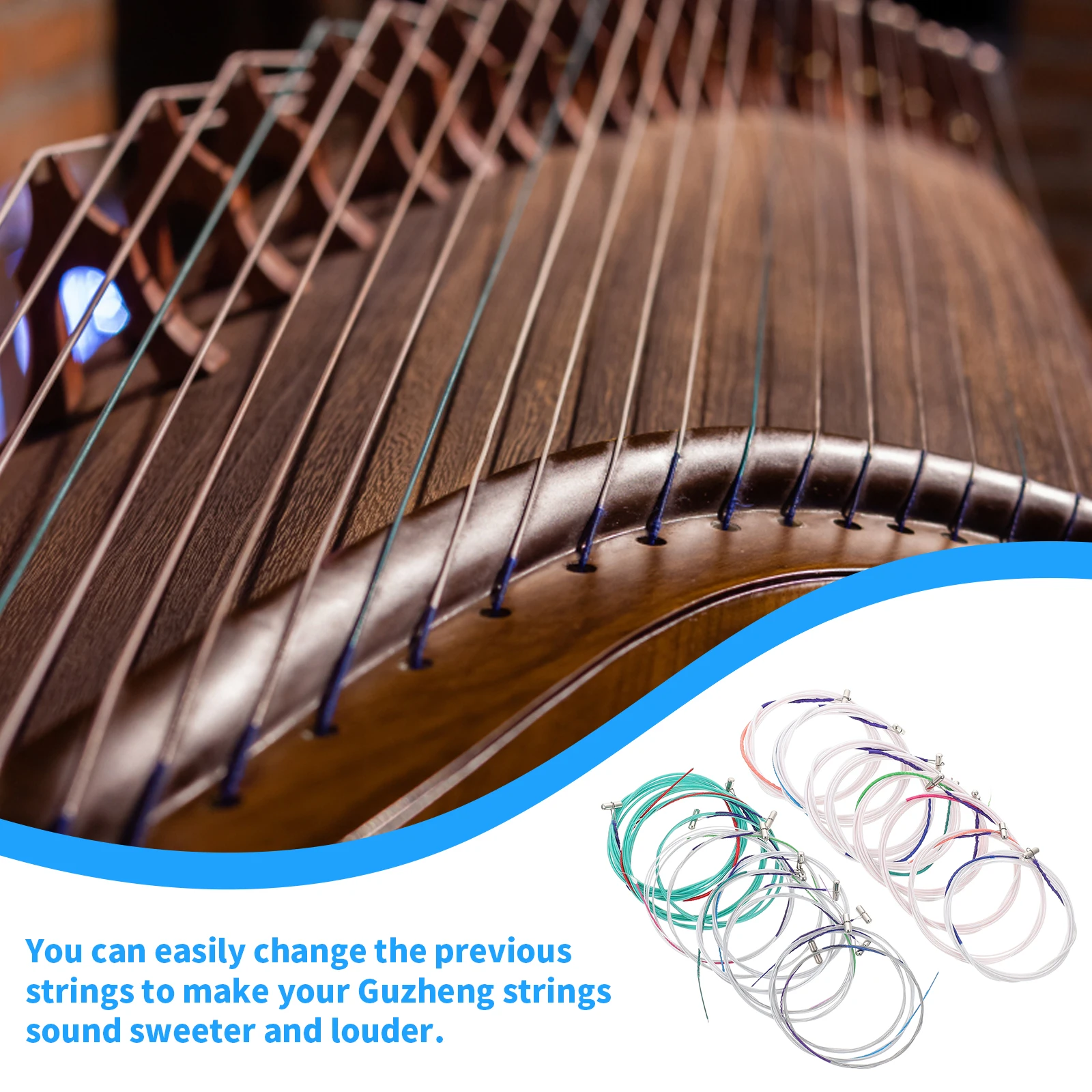 21pcs Guzheng Strings Replacement Kit High Quality Durable Sweet Sound Easy Install Accessories Parts for Guzheng Instrument
21pcs Guzheng Strings Replacement Kit High Quality Durable Sweet Sound Easy Install Accessories Parts for Guzheng Instrument
