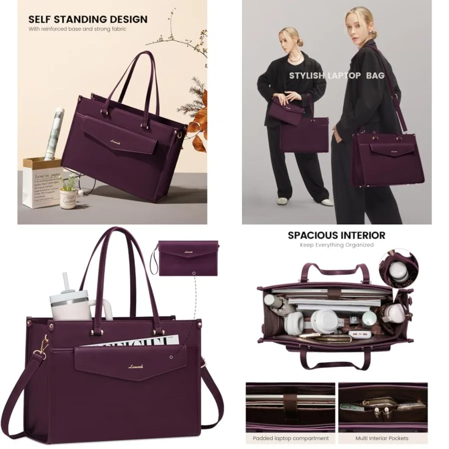 Laptop Bag for Women, 15.6'' Laptop Tote Purse 2-in-1 Professional Work Bag Business Briefcase with Clutch Purse, Waterproof Le
Laptop Bag for Women, 15.6'' Laptop Tote Purse 2-in-1 Professional Work Bag Business Briefcase with Clutch Purse, Waterproof Le