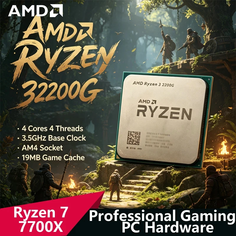 AMD Ryzen 3 2200G Zen1 Unlocked Tray CPU|4C4T,3.5GHz Boost,14nm,Vega IGPU,AM4 Socket Budget Desktop Gaming Processor
AMD Ryzen 3 2200G Zen1 Unlocked Tray CPU|4C4T,3.5GHz Boost,14nm,Vega IGPU,AM4 Socket Budget Desktop Gaming Processor