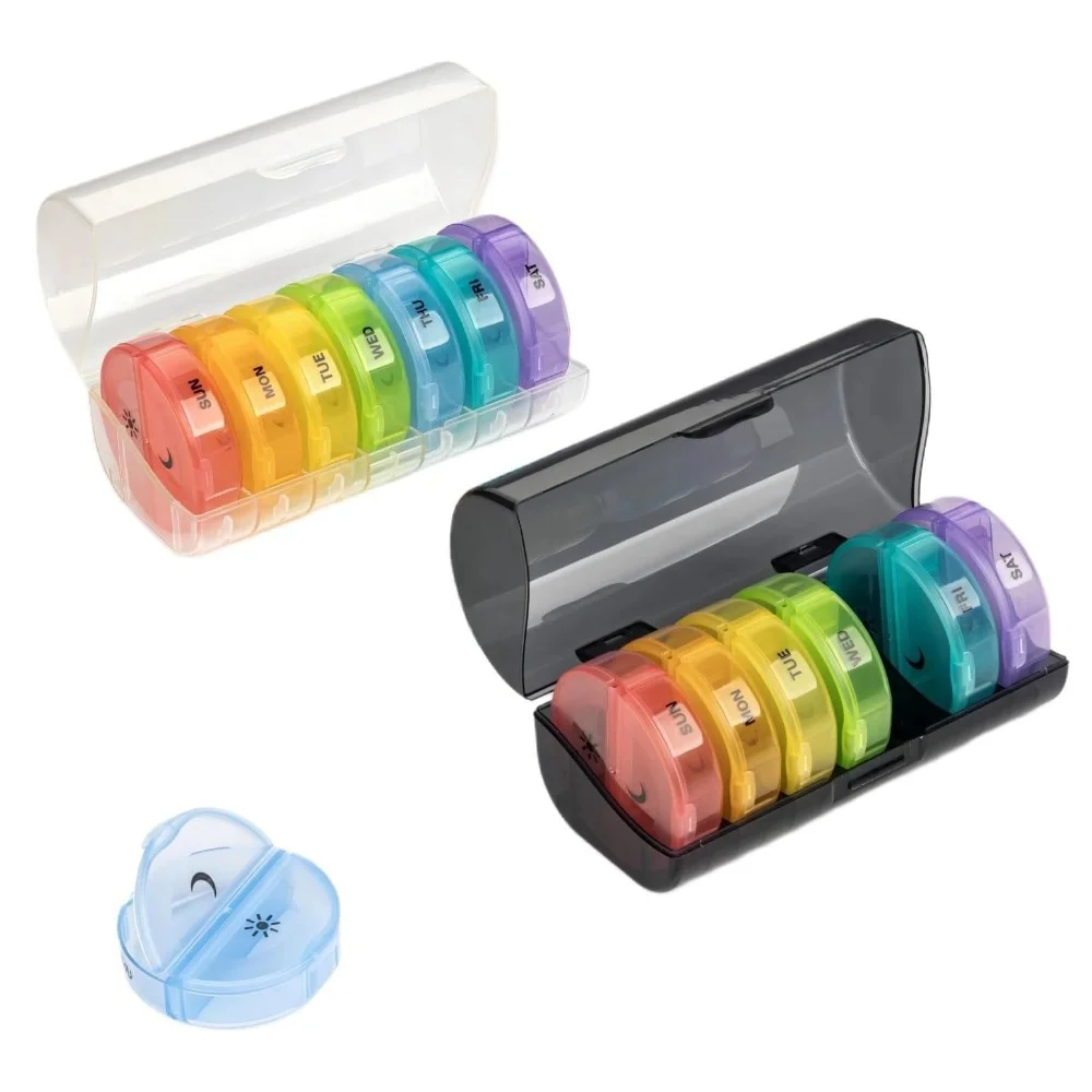 Новый еженедельный портативный органайзер для таблеток, чехол для хранения, 2 раза в день, 14 больших отделений, органайзер-контейнер для витаминов и рыбы
Новый еженедельный портативный органайзер для таблеток, чехол для хранения, 2 раза в день, 14 больших отделений, органайзер-контейнер для витаминов и рыбы