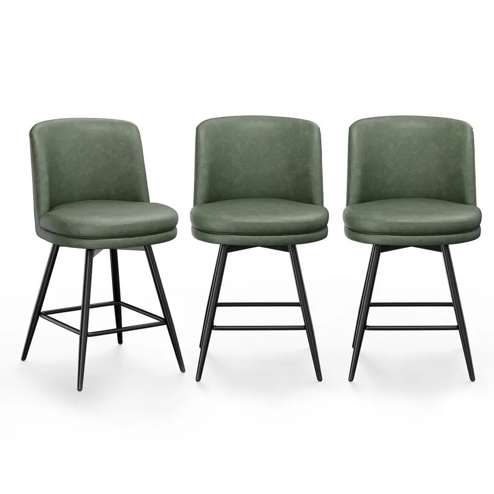 26 H Swivel Barstools Set of 3, PU Faux Leather Upholstered Counter Height Bar Stool with Back, Kitchen High Chairs with Cushio
26 H Swivel Barstools Set of 3, PU Faux Leather Upholstered Counter Height Bar Stool with Back, Kitchen High Chairs with Cushio