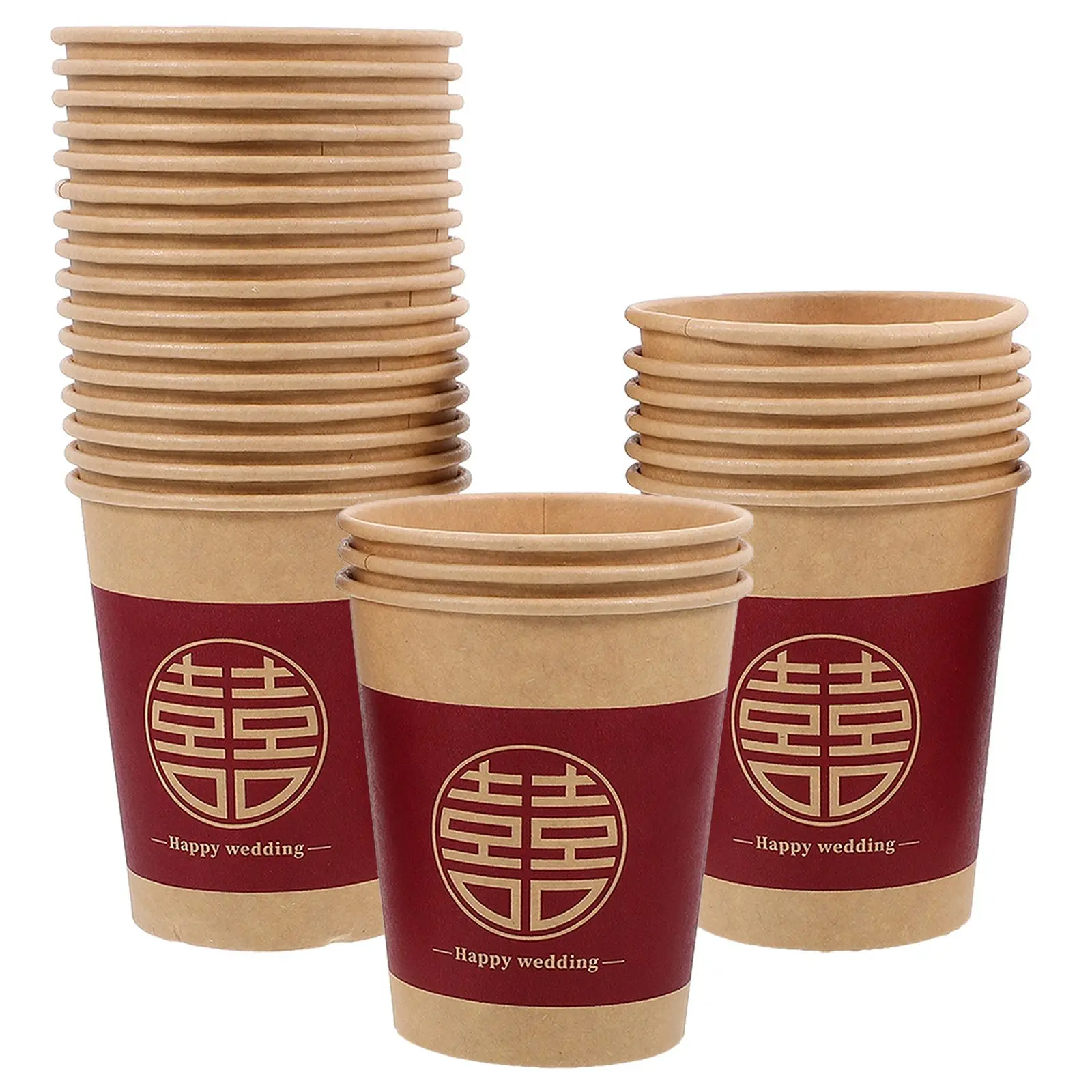 50 Pcs Disposable Wedding Banquet Paper Cups Red Chinese Happy Character Teacups Single Use Beverage Party Juice Festive
50 Pcs Disposable Wedding Banquet Paper Cups Red Chinese Happy Character Teacups Single Use Beverage Party Juice Festive