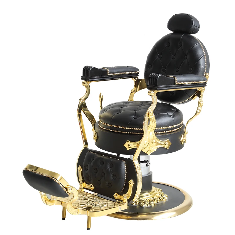 Classic Style Black Gold Beauty Hair Salon Chair Retro Leather Barbershop Barber Chair
Classic Style Black Gold Beauty Hair Salon Chair Retro Leather Barbershop Barber Chair