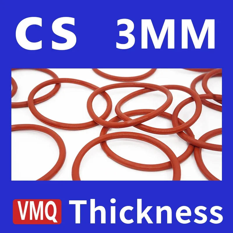 Thickness3mm CS Red VMQ silicon Rubber O-rings Seals Gasket Washer temperature resistant Waterproof soft silicone ring
Thickness3mm CS Red VMQ silicon Rubber O-rings Seals Gasket Washer temperature resistant Waterproof soft silicone ring