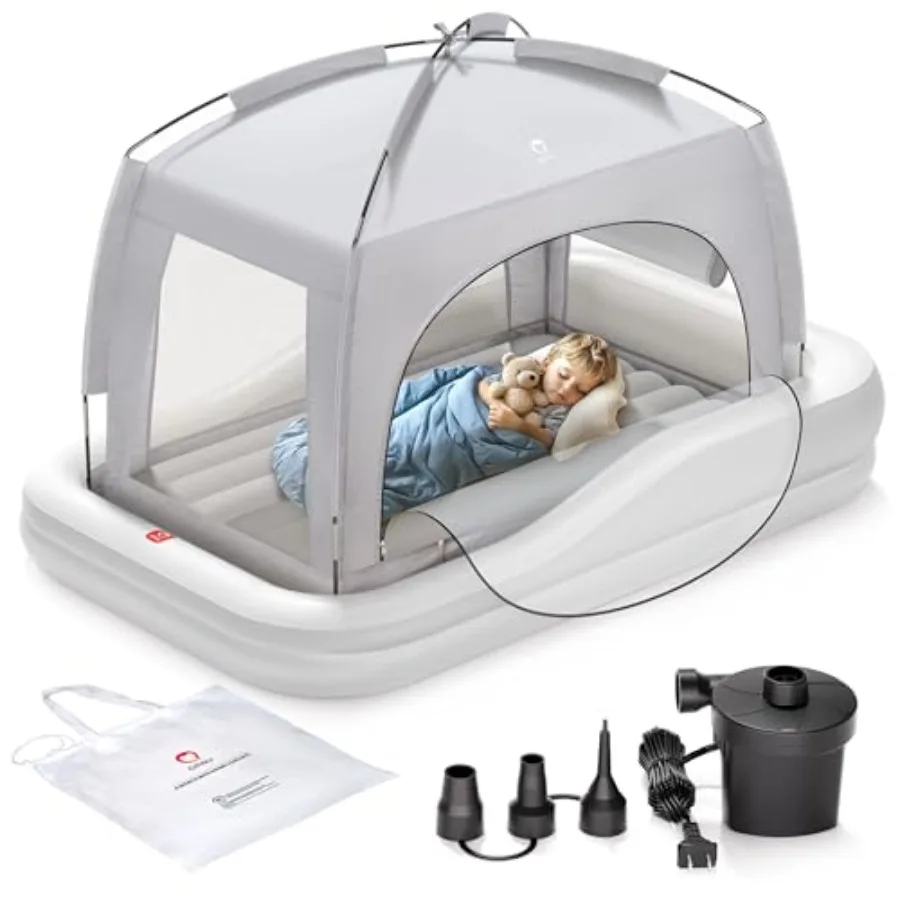 Inflatable Toddler Travel Bed with Tent Portable Air Mattress Safety Sides Blue with Fast Electric Pump for Home Grandma Campin
Inflatable Toddler Travel Bed with Tent Portable Air Mattress Safety Sides Blue with Fast Electric Pump for Home Grandma Campin