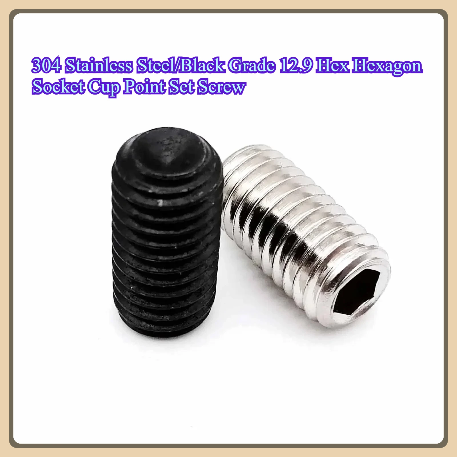 304 Stainless Steel/Black Grade 12.9 Hex Hexagon Socket Cup Point Set Screw Grub Bolt M1.6 M2 M2.5 M3 M4 M5 M6 M8 DIN916
304 Stainless Steel/Black Grade 12.9 Hex Hexagon Socket Cup Point Set Screw Grub Bolt M1.6 M2 M2.5 M3 M4 M5 M6 M8 DIN916