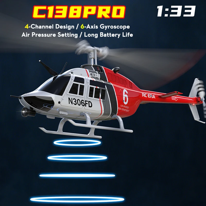 C138 1:36 RC ERA Plane Simulation Remote Control Bell 206 Helicopter With Optical Flow Positioning 2.4g Genuine 6axis Gyro Toys
C138 1:36 RC ERA Plane Simulation Remote Control Bell 206 Helicopter With Optical Flow Positioning 2.4g Genuine 6axis Gyro Toys