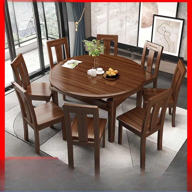 Walnut solid wood dining table and chairs living room Chinese semi-round table jumping platform rectangular household
Walnut solid wood dining table and chairs living room Chinese semi-round table jumping platform rectangular household