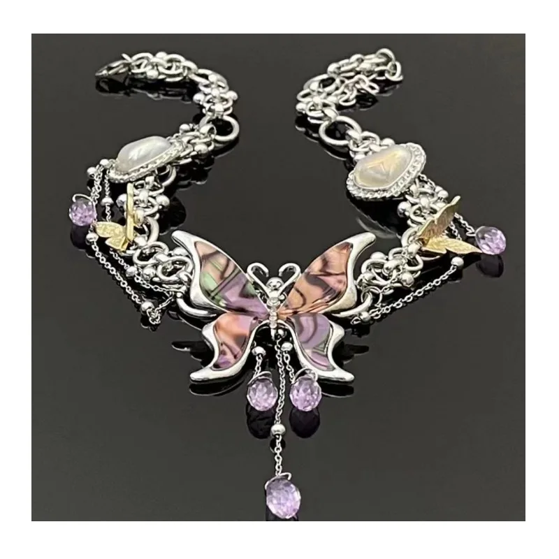 Sweet Cool Spice Girl Dream Butterfly Splicing Water Drop Tassel Necklace Female Design Sense Personality Versatile Fashion Coll
Sweet Cool Spice Girl Dream Butterfly Splicing Water Drop Tassel Necklace Female Design Sense Personality Versatile Fashion Coll