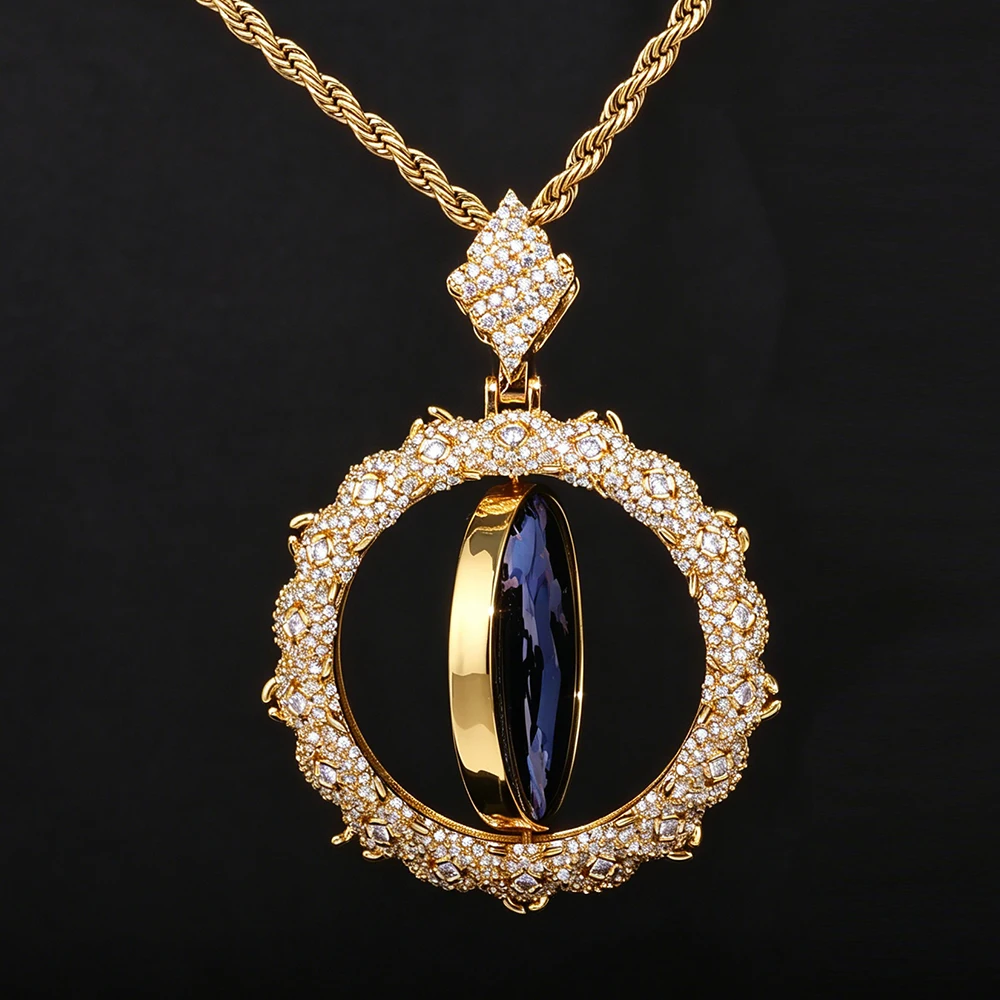 New Double-Sided Thorny Photo Necklace Rotating Circular Pendant Personalized Brass 5A CZ Hip-Hop Jewelry Customization
New Double-Sided Thorny Photo Necklace Rotating Circular Pendant Personalized Brass 5A CZ Hip-Hop Jewelry Customization