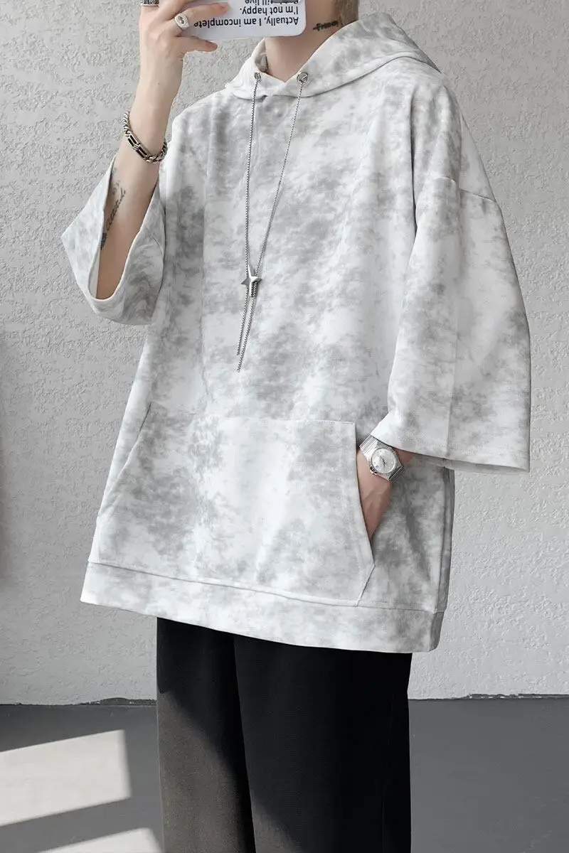 Foufueieux Summer Plus Men's T-shirt Japanese Lazy Style Workwear Hooded Short Sleeved New Chinese Style Hoodie Male Clothing
Foufueieux Summer Plus Men's T-shirt Japanese Lazy Style Workwear Hooded Short Sleeved New Chinese Style Hoodie Male Clothing