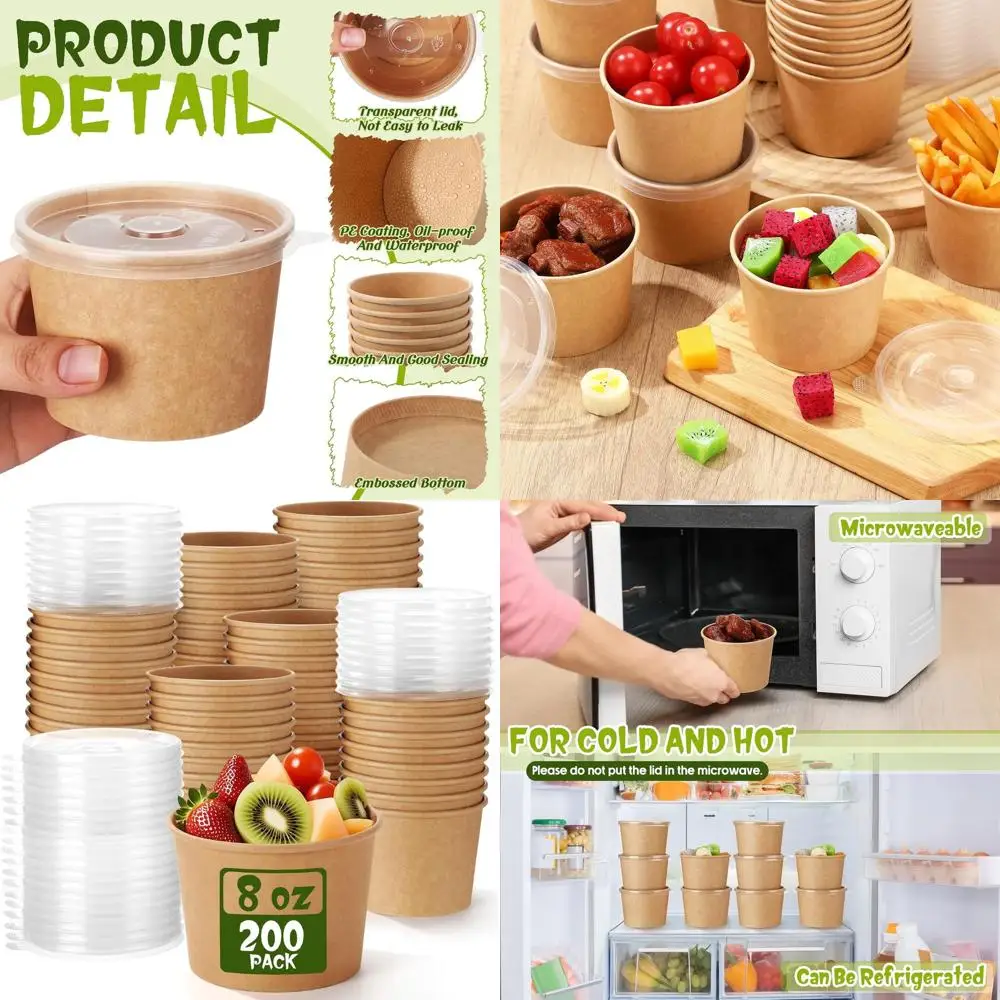 Одноразовые контейнеры для супа из крафт-бумаги емкостью 8 унций с вентилируемыми крышками для хранения десертов, мороженого и продуктов питания — безопасный для микроволновой печи и морозильной камеры
Одноразовые контейнеры для супа из крафт-бумаги емкостью 8 унций с вентилируемыми крышками для хранения десертов, мороженого и продуктов питания — безопасный для микроволновой печи и морозильной камеры