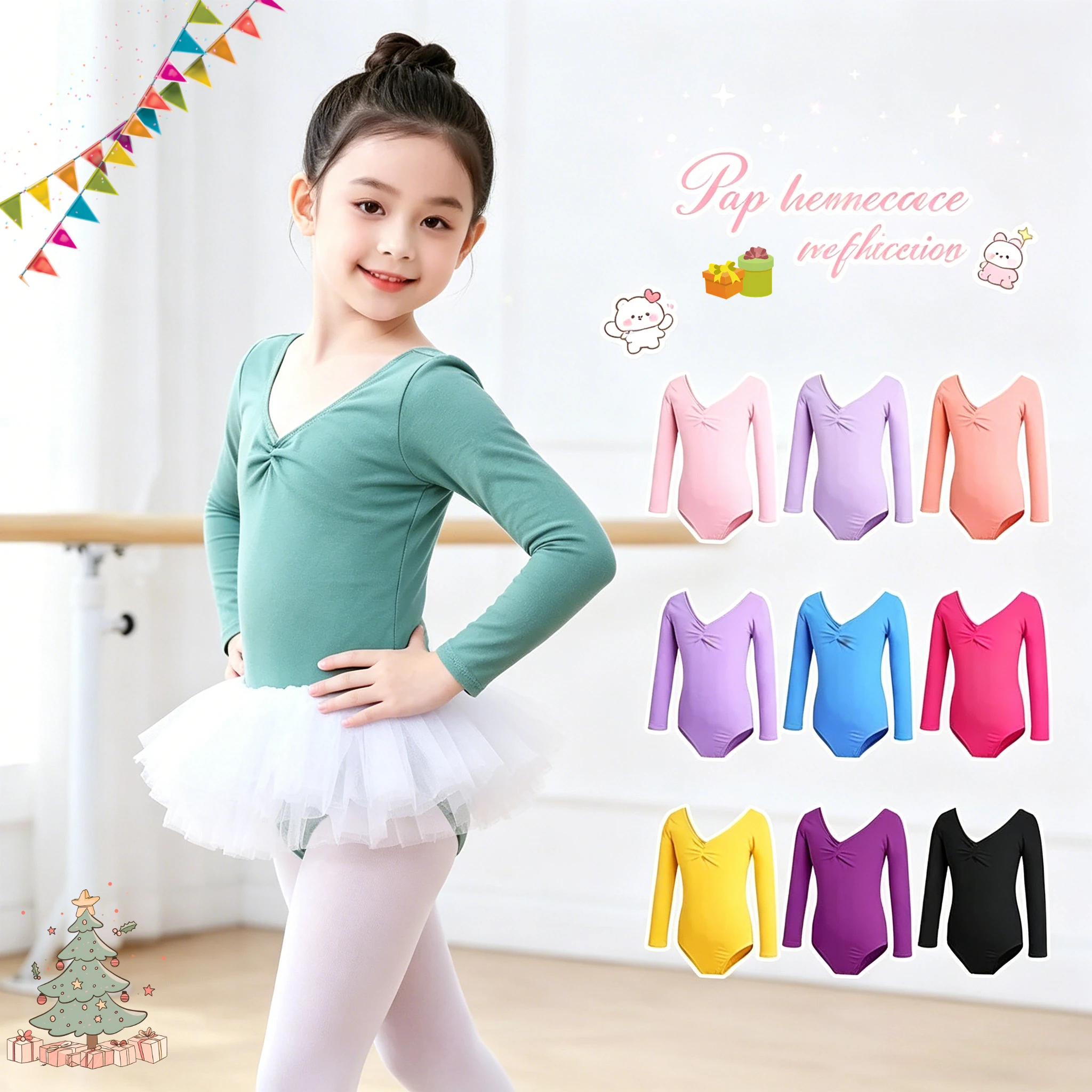 Ballet Leotard Long Sleeve Girls Cotton Bodysuit Drawstring Gymnastic Dancewear Toddler Ballerina Outfit Class Training Custume
Ballet Leotard Long Sleeve Girls Cotton Bodysuit Drawstring Gymnastic Dancewear Toddler Ballerina Outfit Class Training Custume