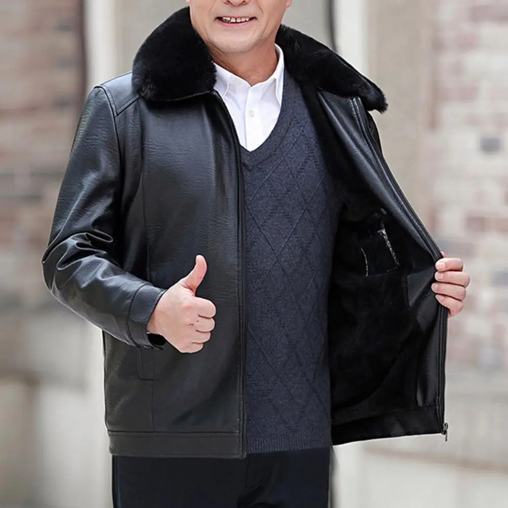 Men Winter Jacket Coat Lapel Collar Men Faux Leather Jacket Long Sleeve Zipper Placket Windproof Casual Men Faux Leather Jacket
Men Winter Jacket Coat Lapel Collar Men Faux Leather Jacket Long Sleeve Zipper Placket Windproof Casual Men Faux Leather Jacket