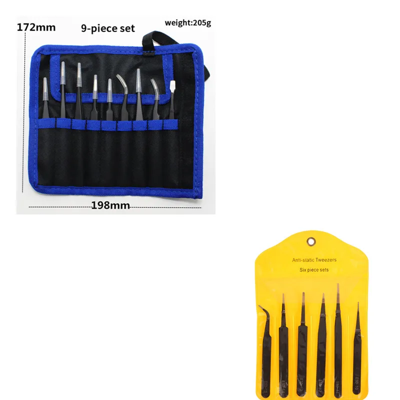 6/9 Pcs Strong Stainless Steel ESD Anti-Static Precision Tweezers Set Eyelash Plucking Black Pointed Elbowreliable
6/9 Pcs Strong Stainless Steel ESD Anti-Static Precision Tweezers Set Eyelash Plucking Black Pointed Elbowreliable