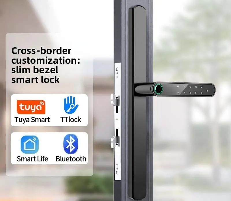 Tuya Waterproof Broken Bridge Aluminum Fingerprint Lock Narrow Side Door Double-sided Smart Password Lock
Tuya Waterproof Broken Bridge Aluminum Fingerprint Lock Narrow Side Door Double-sided Smart Password Lock