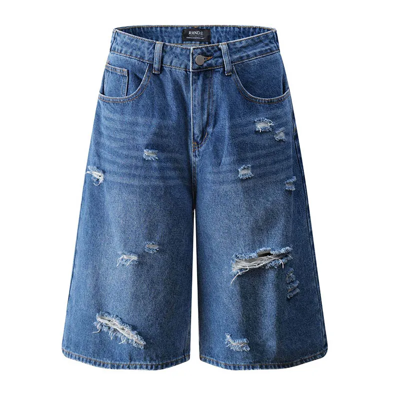 Vintage Hip Hop Blue Jeans Shorts Washed Streetwear Casual Denim Short For Male Straight
Vintage Hip Hop Blue Jeans Shorts Washed Streetwear Casual Denim Short For Male Straight
