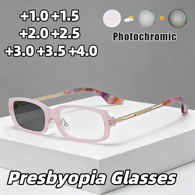 New Vintage-Style Small-Frame Photochromic Presbyopia Glasses for Women Ultra-Lightweight Anti-Blue Light Reading Eyeglasses
New Vintage-Style Small-Frame Photochromic Presbyopia Glasses for Women Ultra-Lightweight Anti-Blue Light Reading Eyeglasses