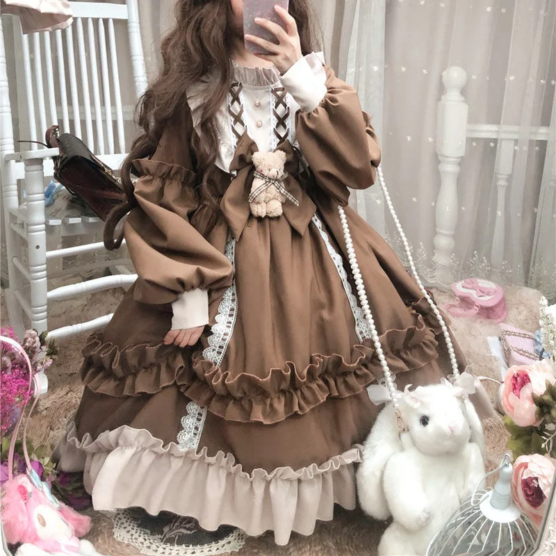 Кавайное платье в стиле Лолиты, японский костюм, милая Готическая модель, женское корейское модное кружевное милое платье горничной, одежда 2023
Кавайное платье в стиле Лолиты, японский костюм, милая Готическая модель, женское корейское модное кружевное милое платье горничной, одежда 2023