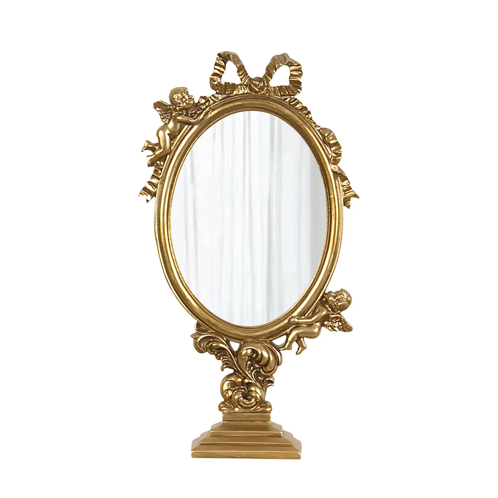 Court style relief gold mirror ins style desktop vanity mirror
Court style relief gold mirror ins style desktop vanity mirror