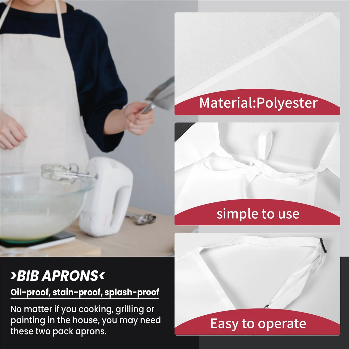4 Pack Bib Aprons with 2 Pockets Adjustable Kitchen Cooking Chef Apron for Women & Men, White HOT
4 Pack Bib Aprons with 2 Pockets Adjustable Kitchen Cooking Chef Apron for Women & Men, White HOT