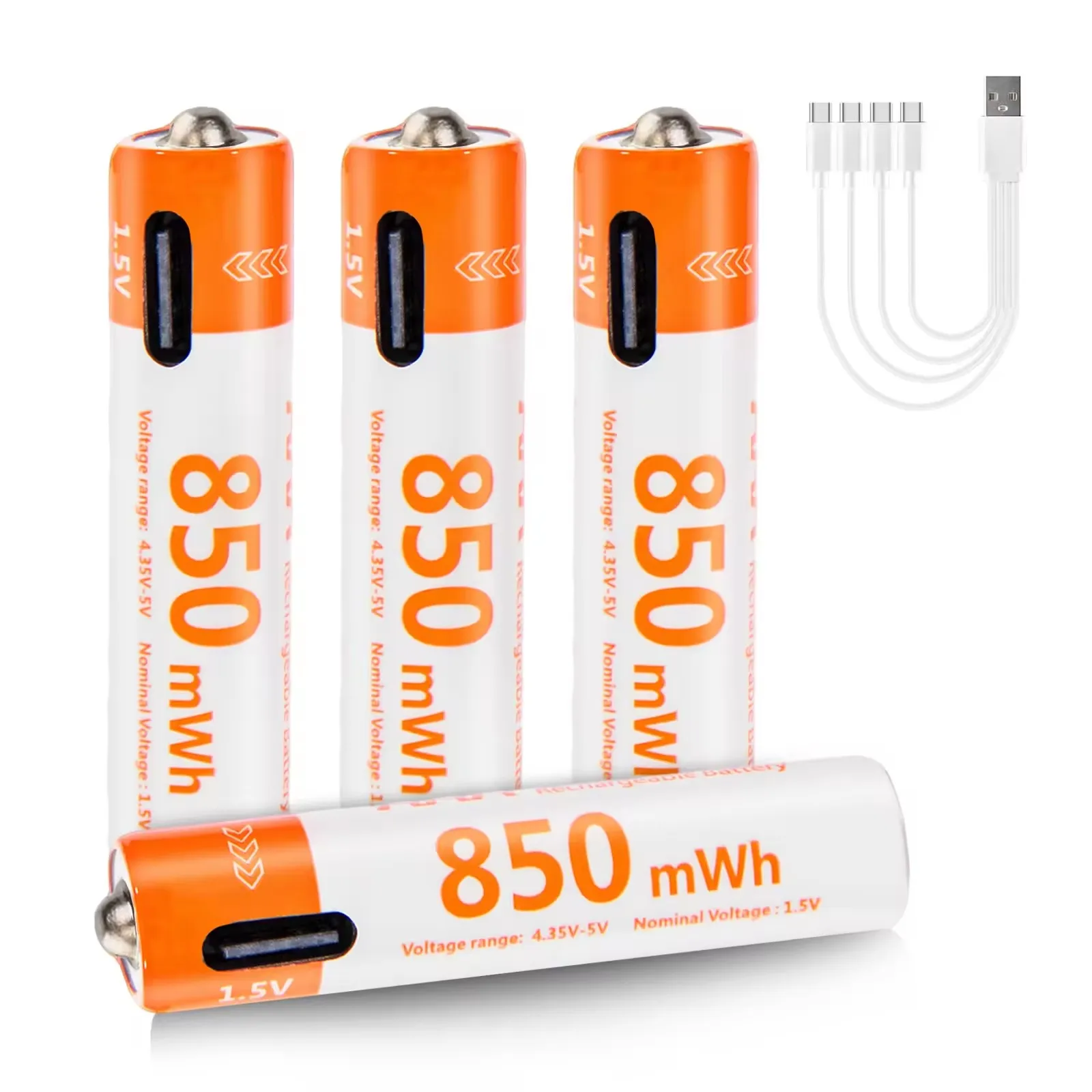 Литиевые аккумуляторы Kuugro AAA 1.5V 850mWh с USB-кабелем 4-в-1 для пультов ДУ, мышей и игрушек
Литиевые аккумуляторы Kuugro AAA 1.5V 850mWh с USB-кабелем 4-в-1 для пультов ДУ, мышей и игрушек