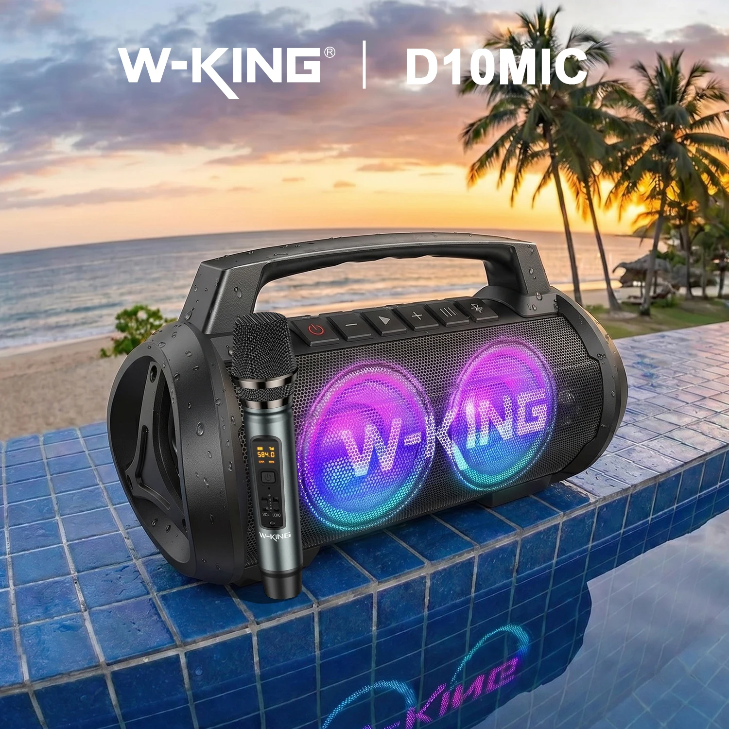 W-KING D10MIC Wireless Microphone Bluetooth Speaker Portable Loud Speakers Bass Boost, DSP, Stereo Pairing, Powerbank, AUX IN
W-KING D10MIC Wireless Microphone Bluetooth Speaker Portable Loud Speakers Bass Boost, DSP, Stereo Pairing, Powerbank, AUX IN