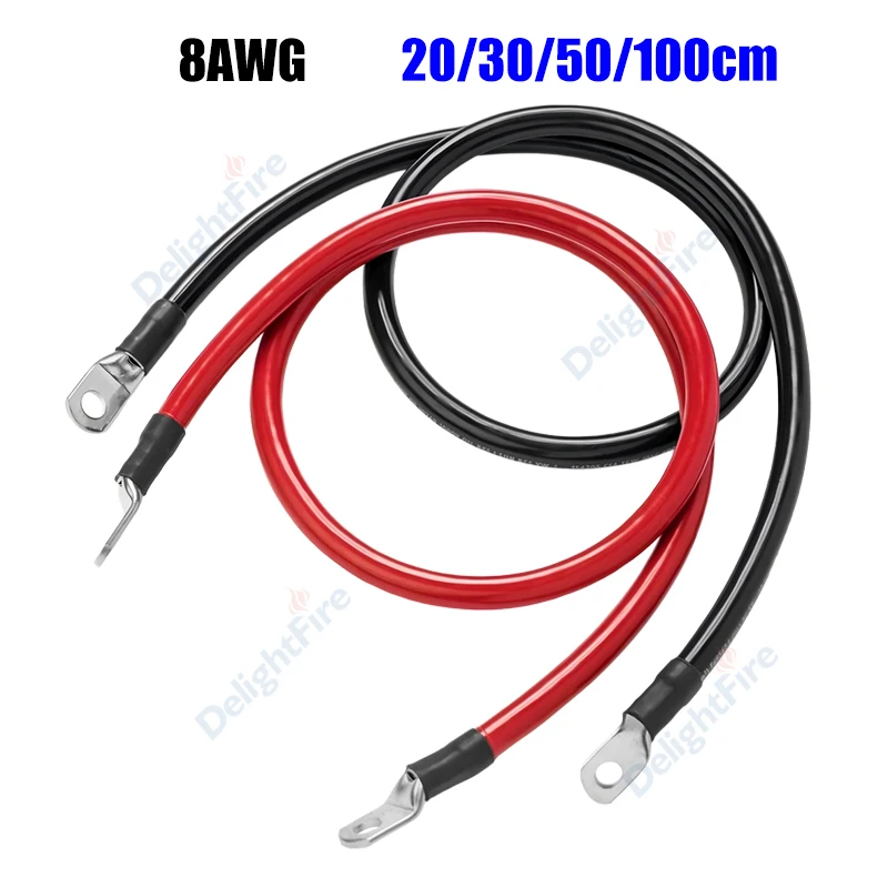 8AWG Car Battery Inverter Silicone Wire 20/30/50/100cm Black Red Terminal Cable With M6 M8 M10 Lug For UPS Car Battery Inverter
8AWG Car Battery Inverter Silicone Wire 20/30/50/100cm Black Red Terminal Cable With M6 M8 M10 Lug For UPS Car Battery Inverter