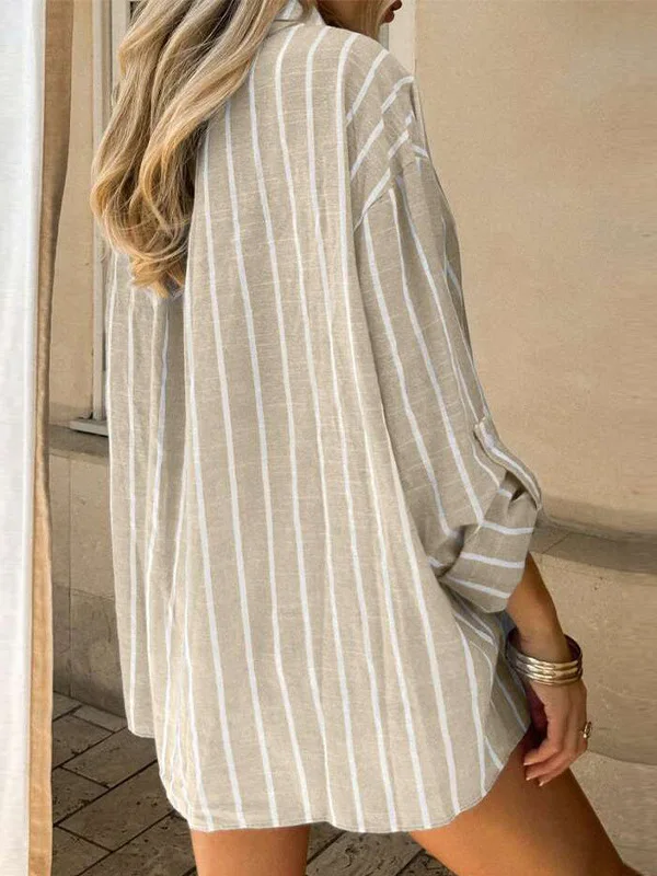 Ele Women's Striped Long Sve irt Loose Fit Cotton round Ne Casual Faion Autumn Wear
Ele Women's Striped Long Sve irt Loose Fit Cotton round Ne Casual Faion Autumn Wear