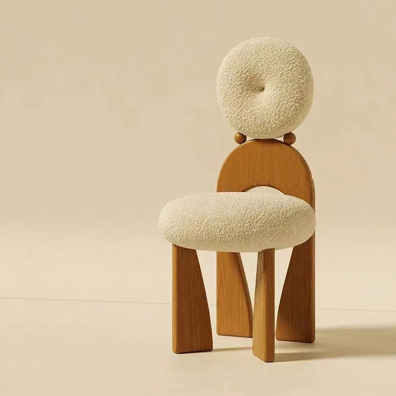 Lamb Wool Round Backrest Special-shaped Dining Chair Household Pearl Dressing Chair Retro Comfortable Bed and Breakfast Chair
Lamb Wool Round Backrest Special-shaped Dining Chair Household Pearl Dressing Chair Retro Comfortable Bed and Breakfast Chair