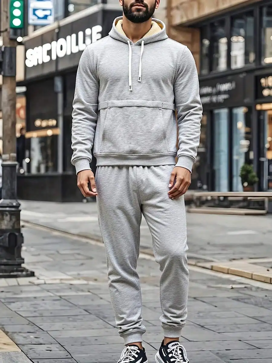 Mens Fleece Hoodie And Jogger Sweatpants Set Thick Warm Pullover With Drawstring Pants Autumn Winter
Mens Fleece Hoodie And Jogger Sweatpants Set Thick Warm Pullover With Drawstring Pants Autumn Winter