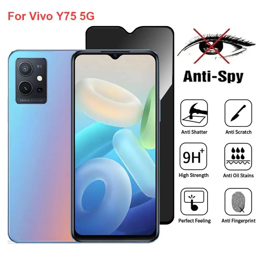 Vivo Y75 V2142 Anti Spy Privacy Tempered Glass Protector Compatible For Vivoy75 5G Full Cover Screen Phone Film
Vivo Y75 V2142 Anti Spy Privacy Tempered Glass Protector Compatible For Vivoy75 5G Full Cover Screen Phone Film