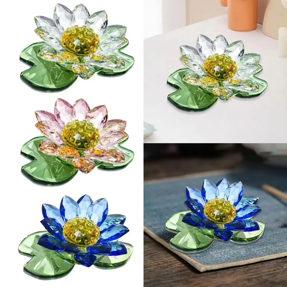Decorative Color Crystal Lotus Figurine Simulation Flat Bottom Glass Flowers Ornament Durable High Transparence
Decorative Color Crystal Lotus Figurine Simulation Flat Bottom Glass Flowers Ornament Durable High Transparence